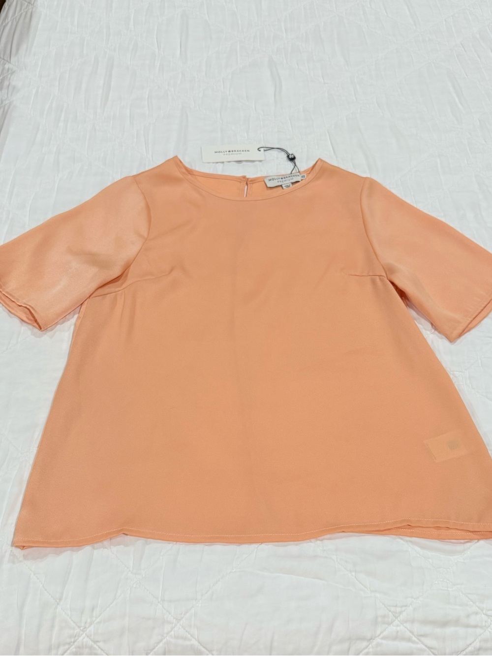 Molly Bracken Peach Short-Sleeve Blouse